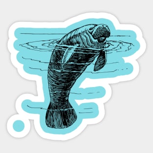 Cute manatee Sticker